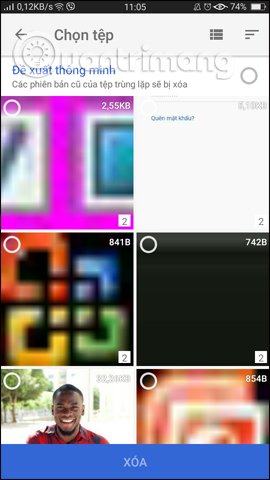 Danh sách file trùng lặp