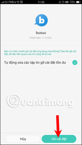 Gỡ cài đặt ứng dụng