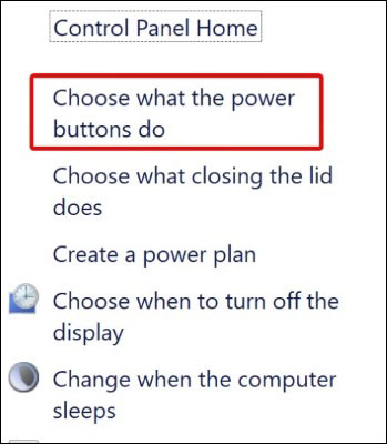 Nhấp chọn Choose what the power buttons do