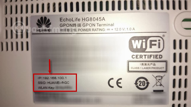 Modem Huawei mặt dưới