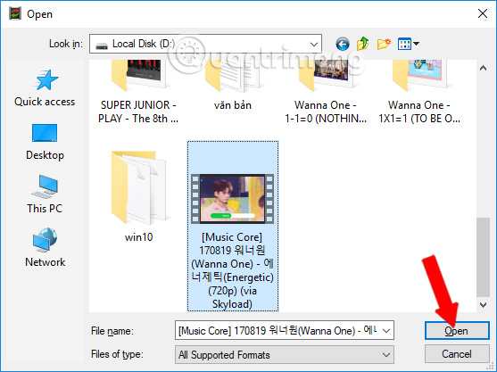 Chọn video muốn convert