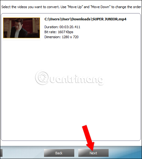 Video trong giao diện AV Video Converter