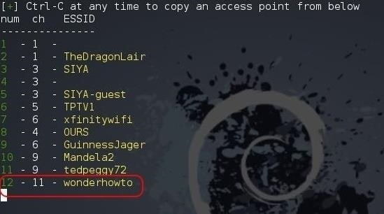 Danh sách mạng Wifi