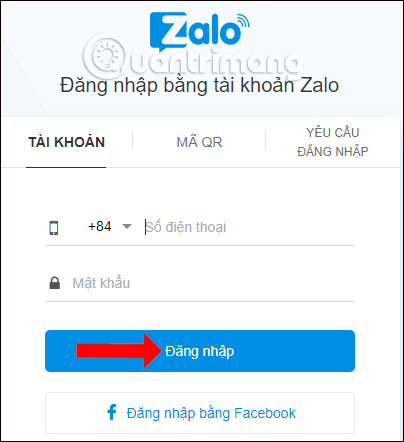 Đăng nhập tài khoản Zalo