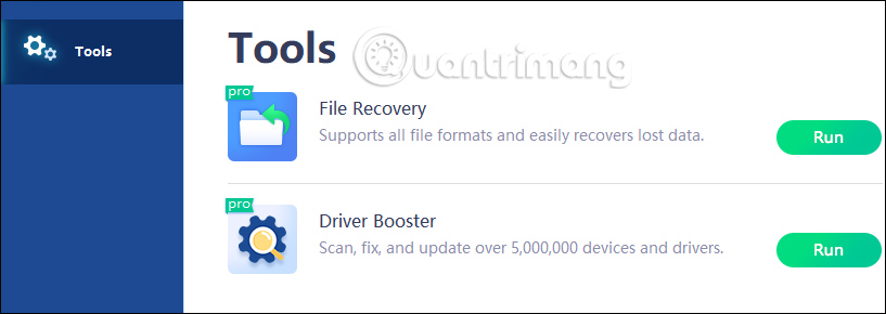 Công cụ trên Clean Master