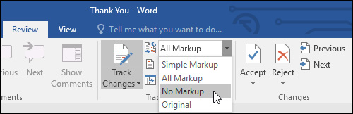 Nhấp chọn No Markup