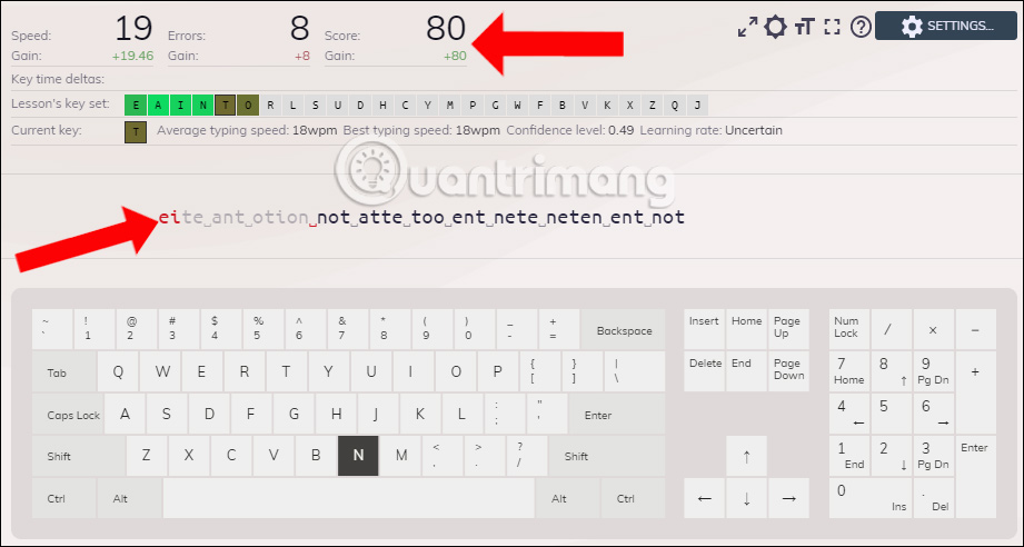Luyện gõ bàn phím nhanh 