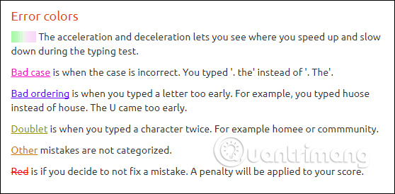 Phân biệt màu lỗi