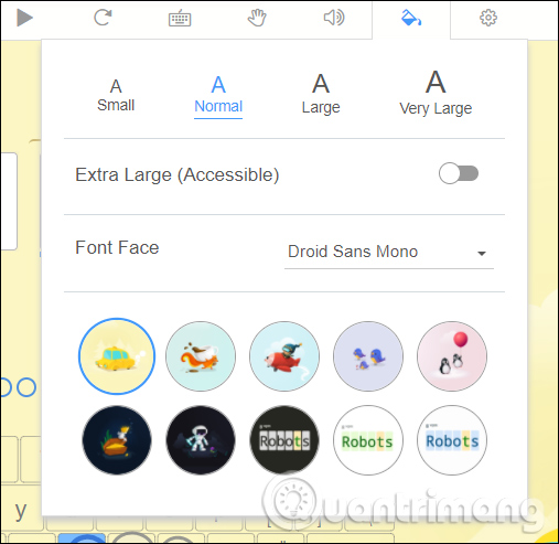 Tùy chỉnh trên TypingClub