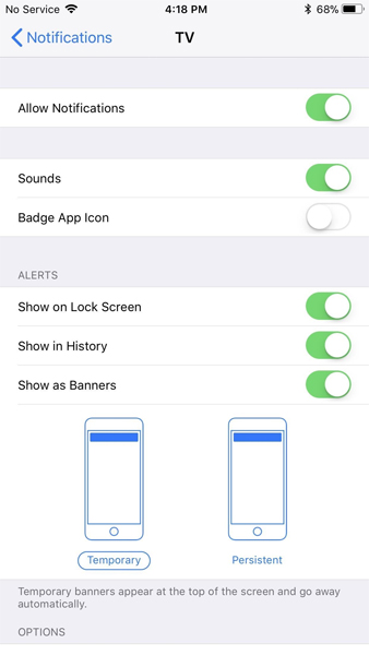 Cài đặt thông báo cho TV