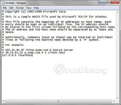 Cách tạo file host mới trên Windows