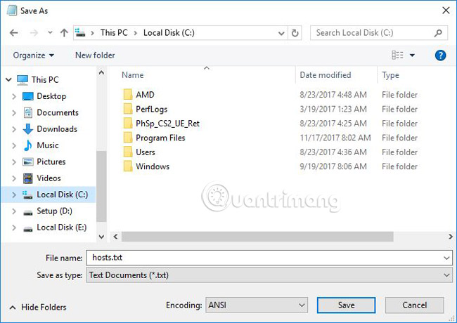 Hướng dẫn tạo file host mới trên Windows