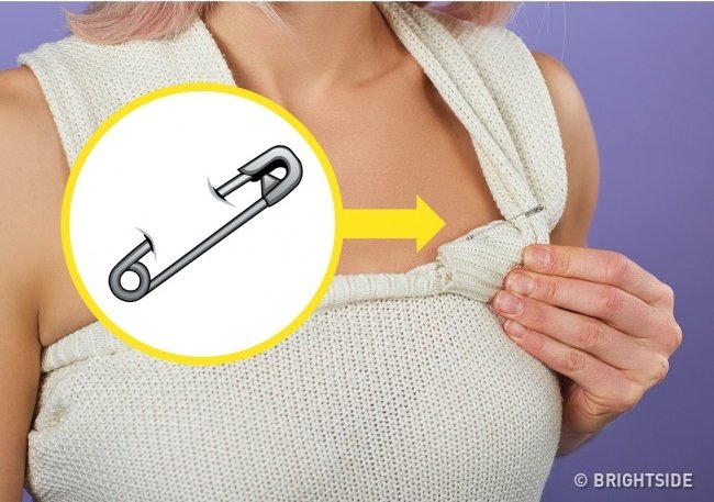 Cố định bằng một cái ghim kẹp