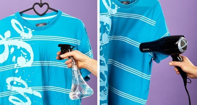 Chuẩn bị bình xịt nước và máy sấy tóc