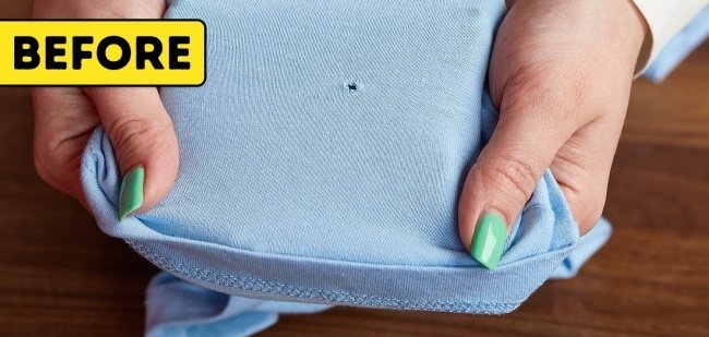 Đây là cách loại bỏ một lỗ nhỏ trên quần áo chỉ trong vài phút