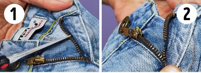 Sửa khóa kéo quần jean bị hỏng