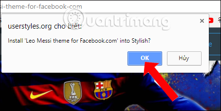 Nhấn OK để sử dụng theme