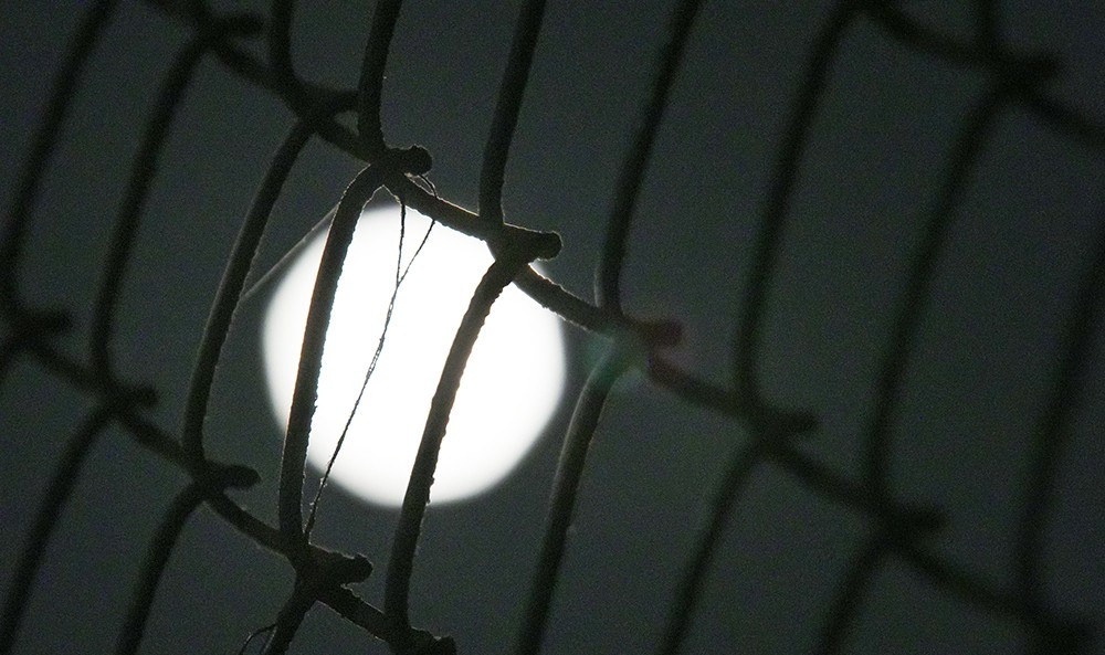 Mặt Trăng bị "cắt nhỏ" sau hàng rào sắt 