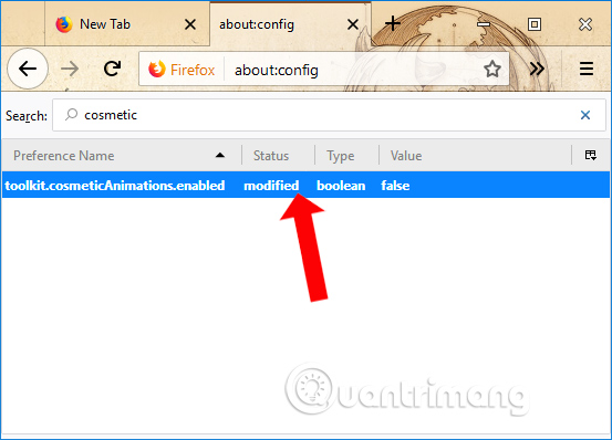 Tắt hiệu ứng trên Firefox 