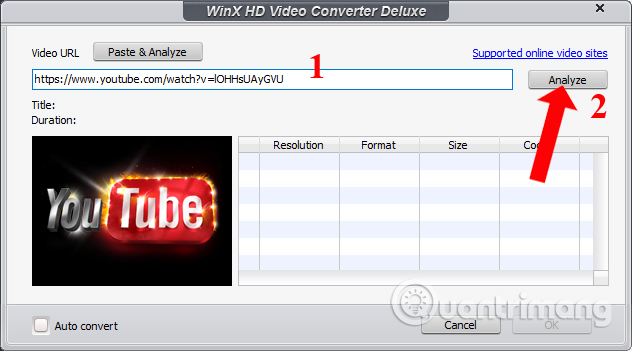 Phân tích video trên WinX HD Video