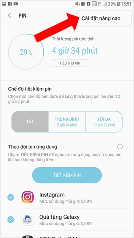 Cài đặt nâng cao