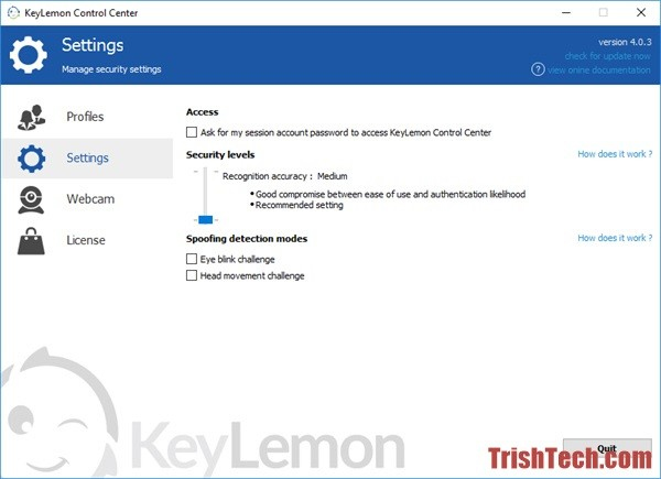 Chọn mức độ bảo mật