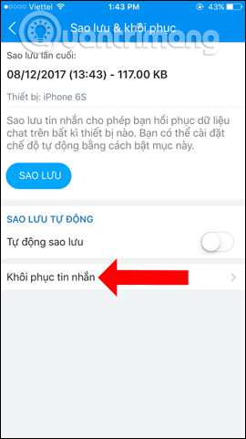 Nhấn nút Khôi phục
