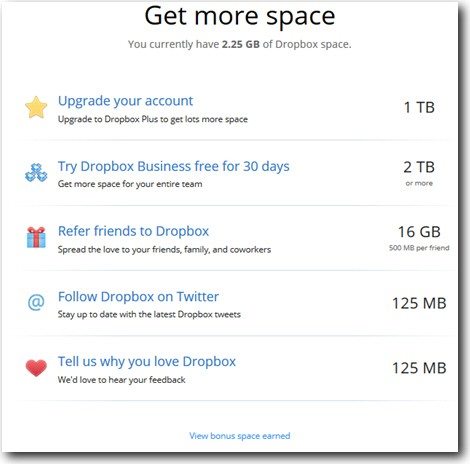 Nhận thêm dung lượng lưu trữ miễn phí