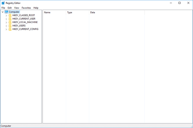 Cửa sổ Registry Editor