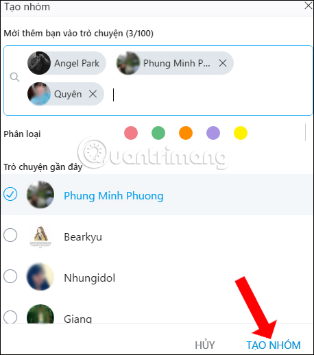Nhóm chat Zalo 