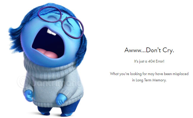Thông báo lỗi 404 trên Pixar