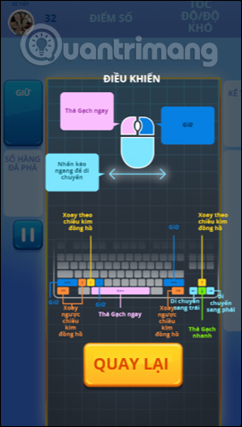 Cách chơi game Tetris xếp gạch trên Messenger