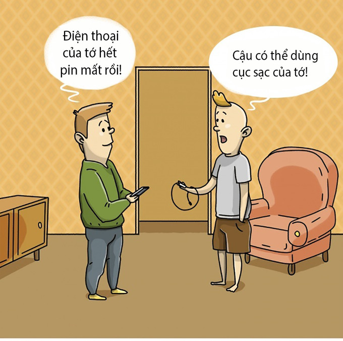 Sử dụng sạc không rõ nguồn gốc