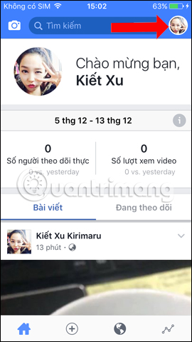 Giao diện Facebook Creator