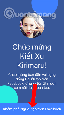 Truy cập giao diện Facebook Creator