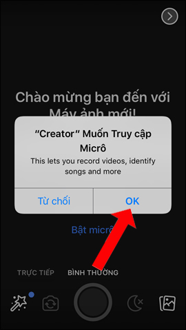 Facebook Creator dùng micro