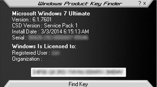 Công cụ tìm key Windows Product Key Finder