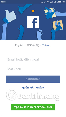 Đăng nhập Facebook Android, iOS