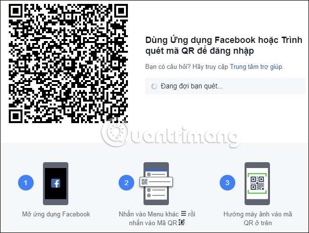 Đăng nhập Facebook bằng mã QR 