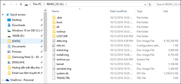 Giải nén file Remix OS