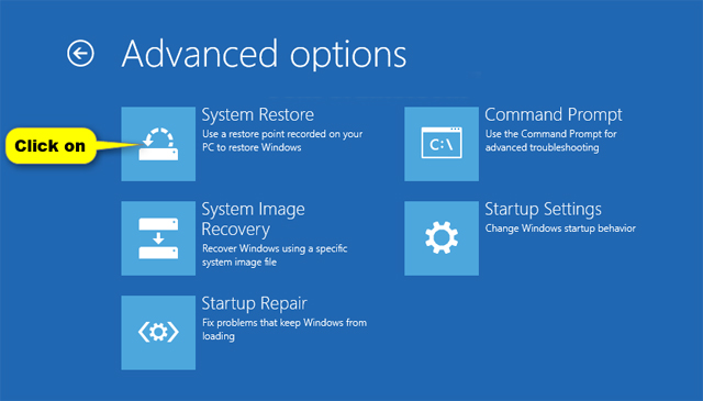 Truy cập vào System Restore