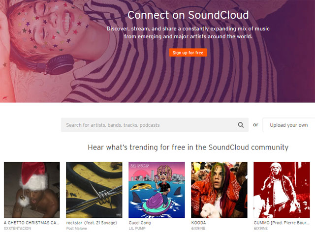 Trang web SoundCloud