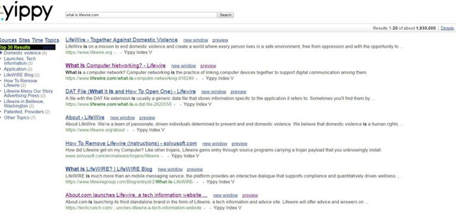 Công cụ tìm kiếm Yippy