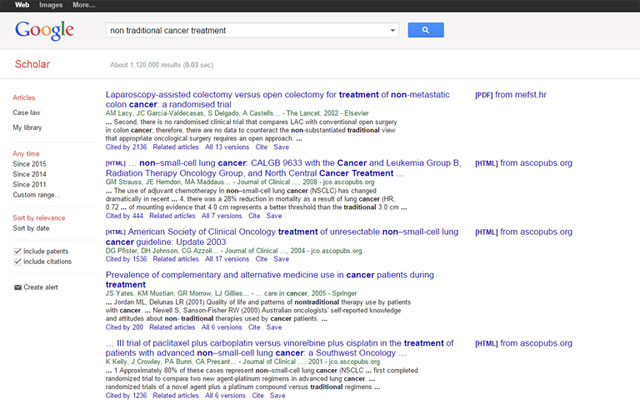 Google Scholar search engine