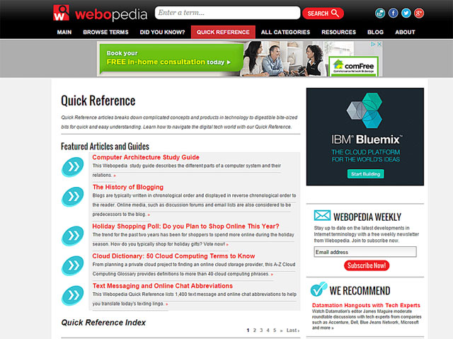 Webopedia search engine