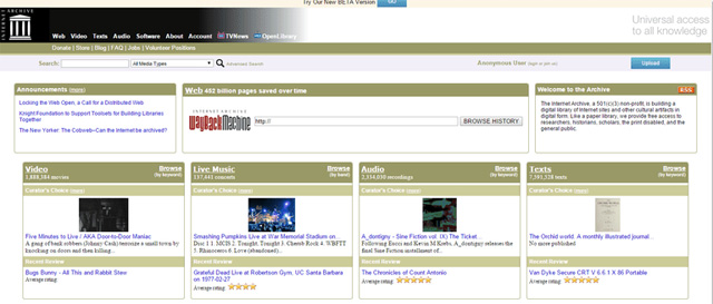Search engine The Internet Archive