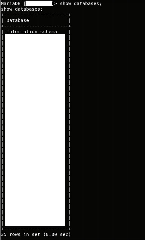 “use databasename;” cho phép chúng tôi truy cập được 35 cơ sở dữ liệu, đọc và sửa bất cứ nội dung nào.