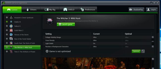 Phần mềm NVIDIA GeForce Experience 