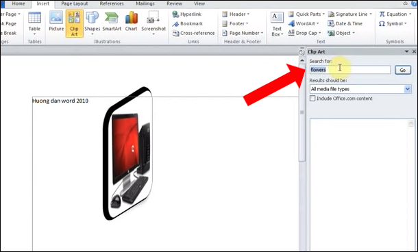 Cách Chèn Ảnh Vào Nội Dung Word 2010 - Sử Dụng Ảnh Có Sẵn Hoặc Clip Art