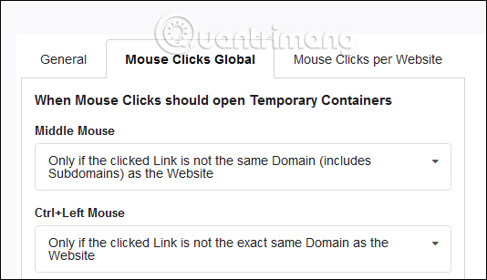 Thiết lập thao tác click chuột 